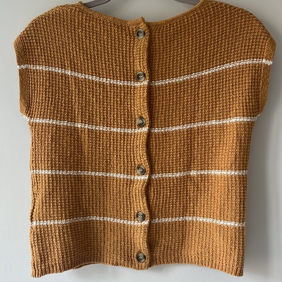 EUC Madewell boatneck button-back sweater tee in stripe XXS - Picture 2 of 3